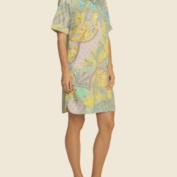 Hinson Wu Aileen Short Sleeve soft combo shirt dress New with Tag Sz Large - Picture 1 of 12